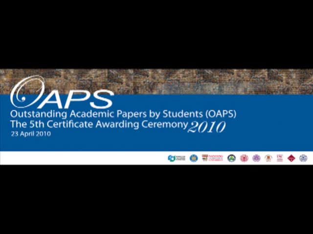 Outstanding Academic Papers by Students (OAPS): The 5th Certificate ...