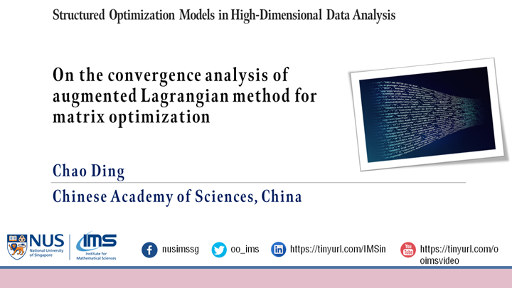 Chao Ding - On the convergence analysis of augmented Lagrangian method ...