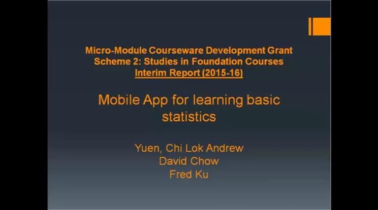 02 - Mobile App for learning basic statistics - Interim Report