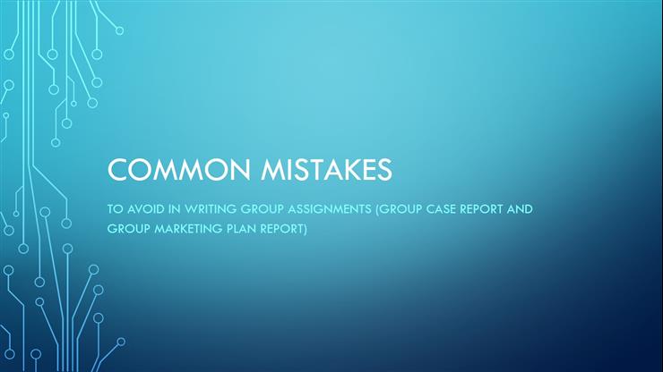 A Video on Common Mistakes