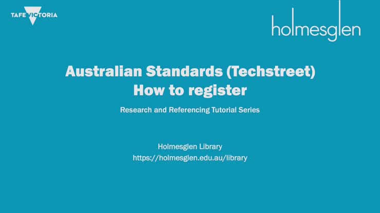 Australian Standards (Techstreet) registration